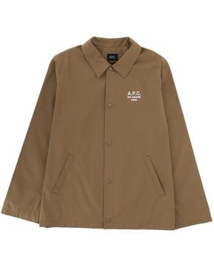 A.P.C. A. P.C. Jacket With Embroidered Logo - Natural