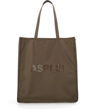 Aspesi Tote Bag With Logo - Brown