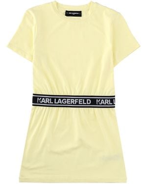 KARL LAGERFELD Vestito Con Fascia Logata - Yellow