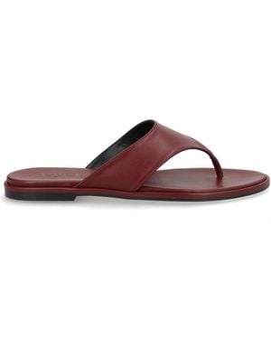 Aeyde Bordeaux Nappa Leather Cross Breed Lamb Leather Flats - Brown