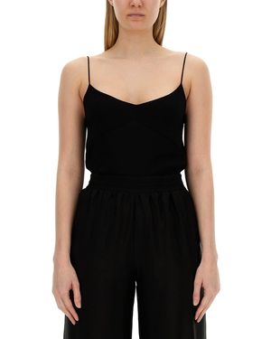 Fabiana Filippi Fitted Viscose Top - Black