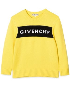 Givenchy Knitted Jumper Jacquard Logo - Yellow