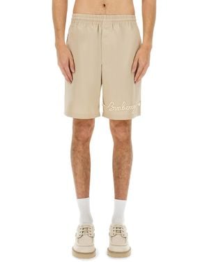 Burberry Nautical Style Logo Shorts - Natural