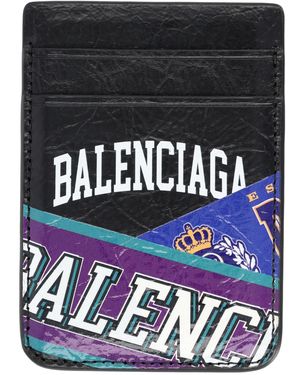 Balenciaga Portacarte Magnetico Con Stampa - Black