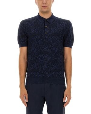 Etro Shirt Collar Polo - Blue