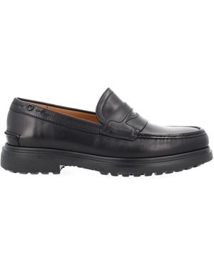 Ferragamo Mocassino Con Fibbia "Gancini" - Gray