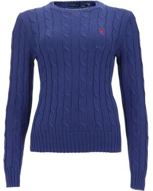 Polo Ralph Lauren Maglia A Trecce Con Logo - Blue