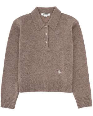 Sporty & Rich Cashmere Polo Shirt - Brown