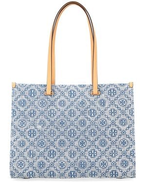 Tory Burch "T Monogram" Shopper Bag - Blue