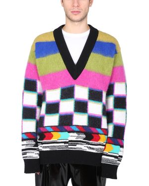 Dolce & Gabbana MAGLIA "GLITCH" IN JACQUARD DI MISTO LANA MOHAIR - Nero