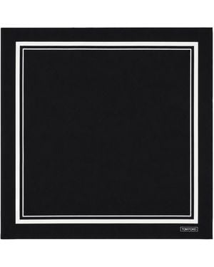 Tom Ford Fazzoletto Da Taschino Con Bordo Tono Su Tono - Black