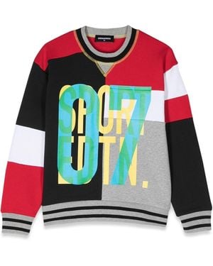 DSquared² 07 Slouch Fit Crewneck Sweatshirt - Red