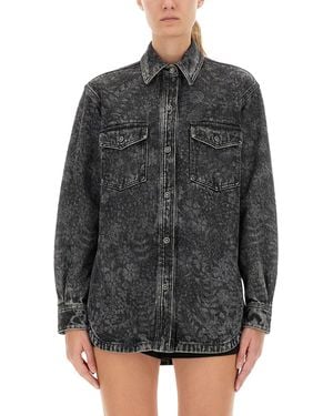 Golden Goose Ollie Boyfriens Shirt With Laser Flowers - Black