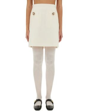 Valentino Gonna Solid Crepe Couture - Neutro