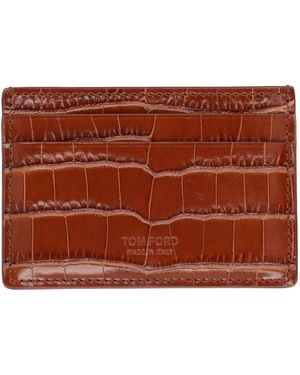 Tom Ford Leather Card Holder - Brown