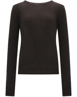 Uma Wang Solid Round Neck Top - Black