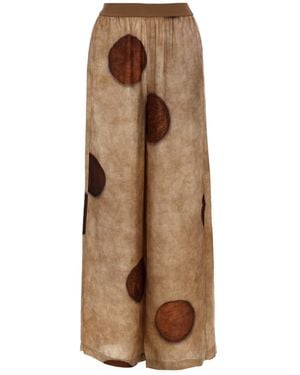 Uma Wang Pantalone Con Macro Pois - Brown