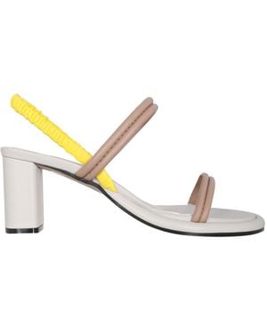 Alysi SANDALO IN PELLE CON LOGO - Bianco