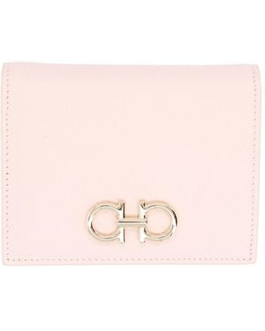Ferragamo Powder Calf Leather Wallet - Pink