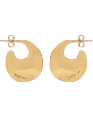 Saint Laurent Earrings Creole Plate Brass - Metallic