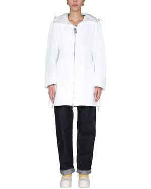 Bottega Veneta Hooded Rubber Parka - White
