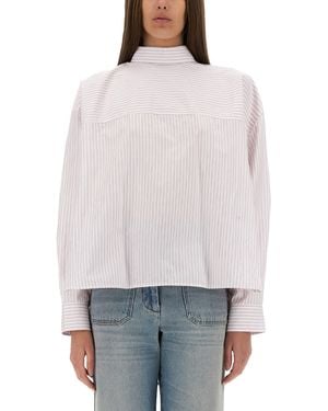 Victoria Beckham Oversized Blouse With Knotted Collar - White