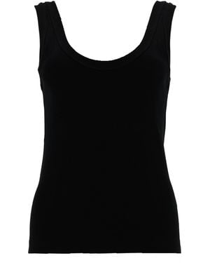 Brunello Cucinelli Solid Scoop Neck Top - Black