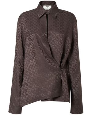 Fendi Ff Jacquard Shirt - Brown