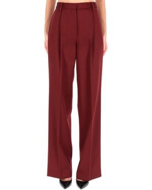 Dries Van Noten Belted Wool Trousers - Red