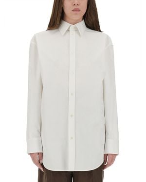 Saint Laurent Cassandra Cotton Poplin Shirt - White