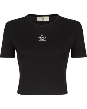 Fendi Tops With Logo - Black