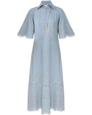 Zimmermann "Daylight" Denim Midi Dress - Blue