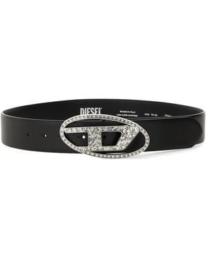 DIESEL "B-1Dr Rhinestone" Belt - Black