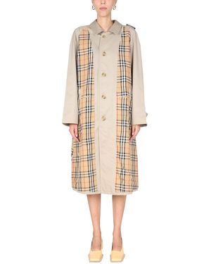 1/OFF TRENCH REMADE BURBERRY CON PATCH LOGO - Neutro