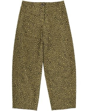 Paul Smith Trousers With Animal Print Cotton Elastane Trousers - Green
