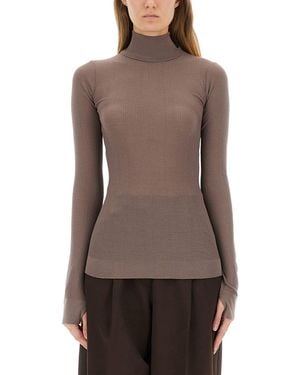 Lemaire Turtleneck Top - Brown