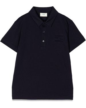Fendi Polo With Logo - Blue