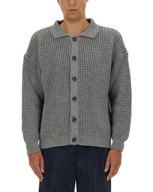 FAMILY FIRST Polo Cardigan - Grey