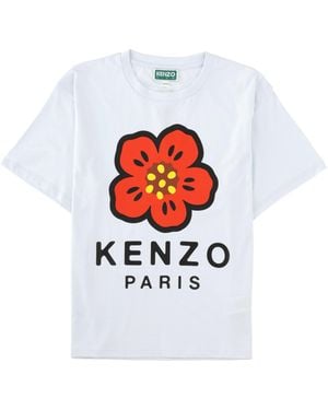 KENZO T-Shirt Con Stampa - White