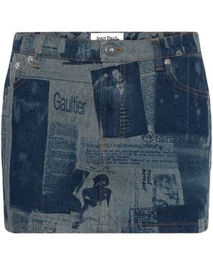 Jean Paul Gaultier Printed Mini Skirt - Blue