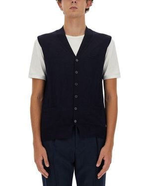 Ballantyne V-Neck Vest - Blue
