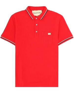 Valentino Polo Con Patch Logo - Red