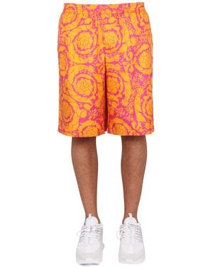 Versace Baroque Print Silhouette Shorts - Orange