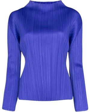 Pleats Please Issey Miyake Pleated T-Shirt - Blue