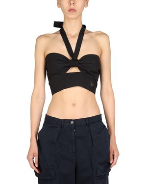 1/OFF Top With Crossed Straps - Black