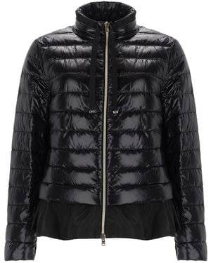 Herno Down Jacket With Ruffles - Black