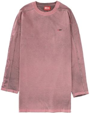 DIESEL Graphic Crew Neck Mini Dress - Pink