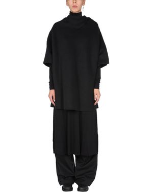 Raf Simons Draped Neck Wool Blend Dress - Black