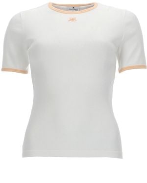 Courreges Signature Short Sleeve T-Shirt - White