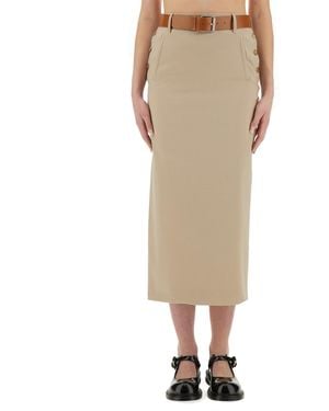 Moschino Tailored Twist" Long Skirt - Natural